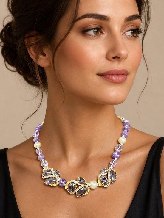 Alexis Bittar Jewelry - Vintage Alexis Bittar Amethyst Necklace